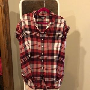Aerie short sleeve plaid shirt